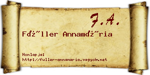 Füller Annamária névjegykártya